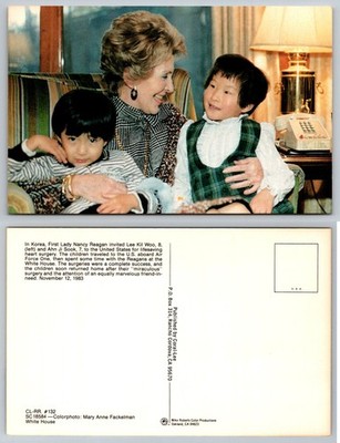 Nancy Reagan & Korean Children White House Postcard 1983 Lee Kil Woo Ahn Ji Sook