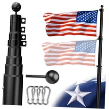 Heavy Duty Flag Pole Freedom Edition 25 FT 12 Gauge Extra 25FT Telescoping