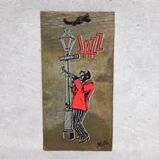 Vintage New Orleans Historic Roofing Slate Tile Wall Art Bourbon St Jazz 1986