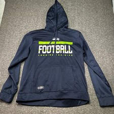 Seattle Seahawks Mens XL Pullover Hoodie Dark Blue Training Fan Wear