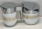 Vintage Milk Glass Butterfly Gold Gemco Sugar And Cream Dispenser Pyrex Compat