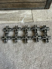 10 piece four 4 way glass cube connector chrome clip 3/16"