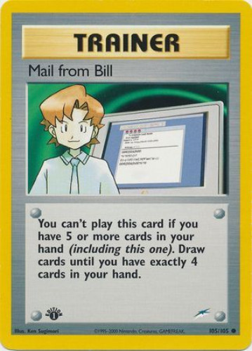 Pokemon Card - Neo Destiny 105/105 - MAIL FROM BILL (common) *1st Edition* - NM