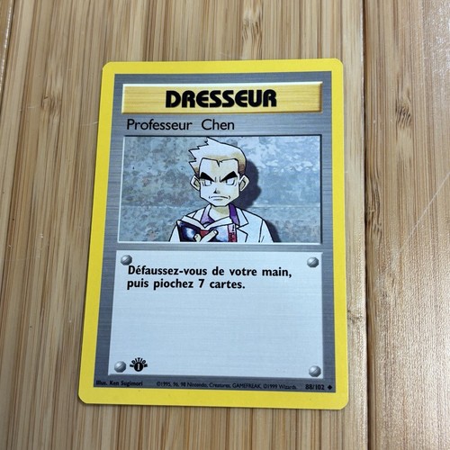 TCG 1999 Pokemon FRENCH Dresseur 1ST Edition Card PROFESSEUR CHEN 88