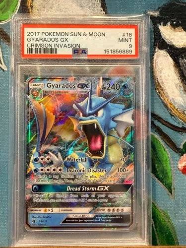 2017 Pokemon Sun and Moon. GYARADOS GX Crimson Invasion #18 PSA 9