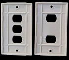 MCM Ivory P&S Uniline Ribbed Wall Switch Plates Tandem Hole 1 Double & 1 Triple  — photo 4