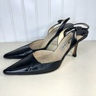 Jimmy Choo Black Heels EU 39 US 9 Sling Back Stiletto Shoes Retipped