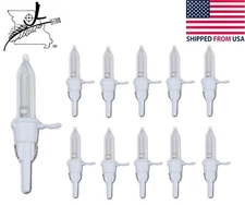 10 Clear WHITE B L1, LED Mini Christmas Tree Lights Replacement Bulbs 3.4 V .068