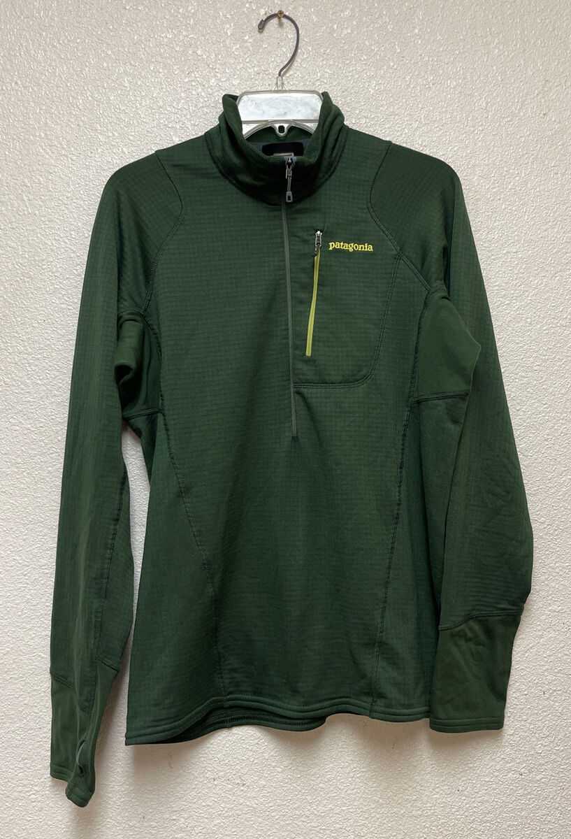 Patagonia Men's R1 Pullover green Polartec quarter zip 40108 Patagonia Men's R1 Pullover green Polartec quarter zip 40108