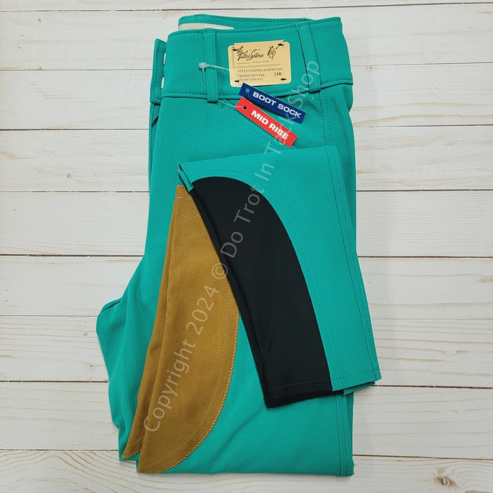 Tailored Sportsman Ladies Vintage Trophy Hunter Sock Bottom Breech Malachite/Tan