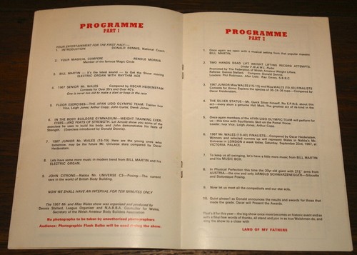 ARNOLD SCHWARZENEGGER RARE SIGNED MR MISS WALES BODYBUILDING PROGRAMME '67 UACC - 第 7/12 張圖片