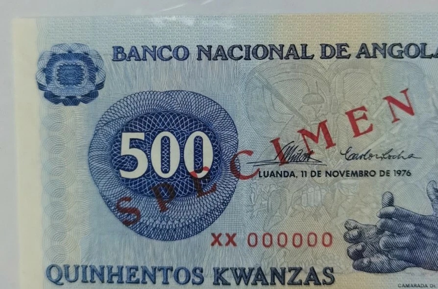 1976 ANGOLA 500 Kwanzas "SPECIMEN" Banco Nacional de Angola XX 000000 [P-112s] - Image 2 of 3