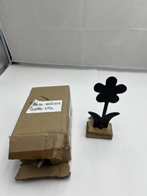 (Box of 4) Daisy Flower Stand MAI41514 Decoration Black, Brown, Medium 8''