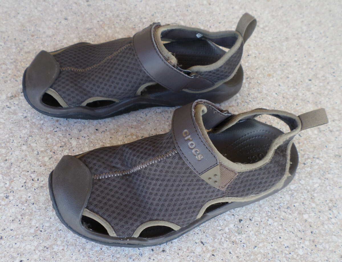 CROCS SwiftWater Dark Brown Mesh Sandals/Water Men's