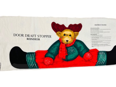 Vintage Cut & Sew Christmas Reindeer Fabric Panel Draft Door Stopper Spectrix