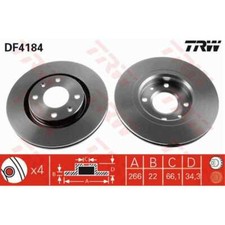 TRW 2x Bremsscheibe vorne 266 belüftet für Opel Crossland X 75 P17 Corsa