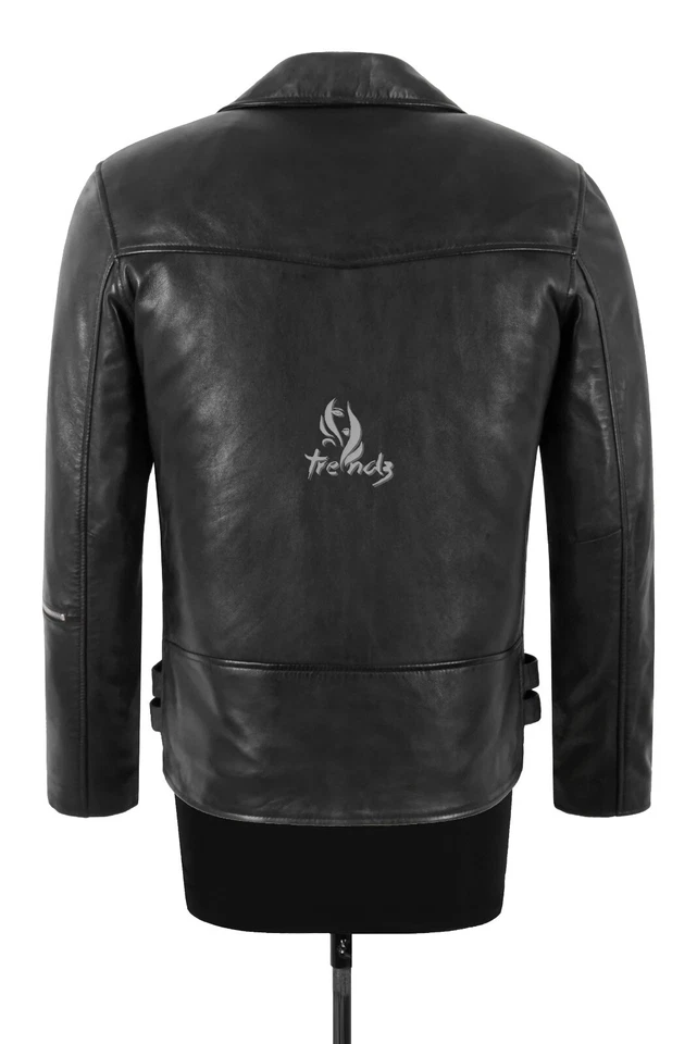 Men's Brando Leather Fashion Jacket Motorbike Marlon Biker Style Jacket - Image 3 of 4