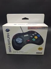 Retro-Bit Official Sega Saturn Controller Pad Original Port Slate Grey