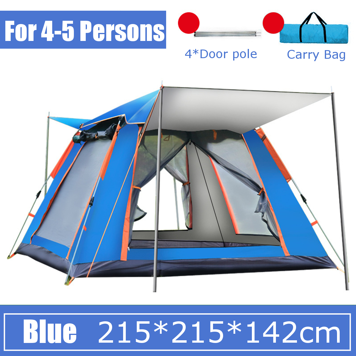 4-5 People Camping Automatic Outdoor Instant Pop Up Tent Bea