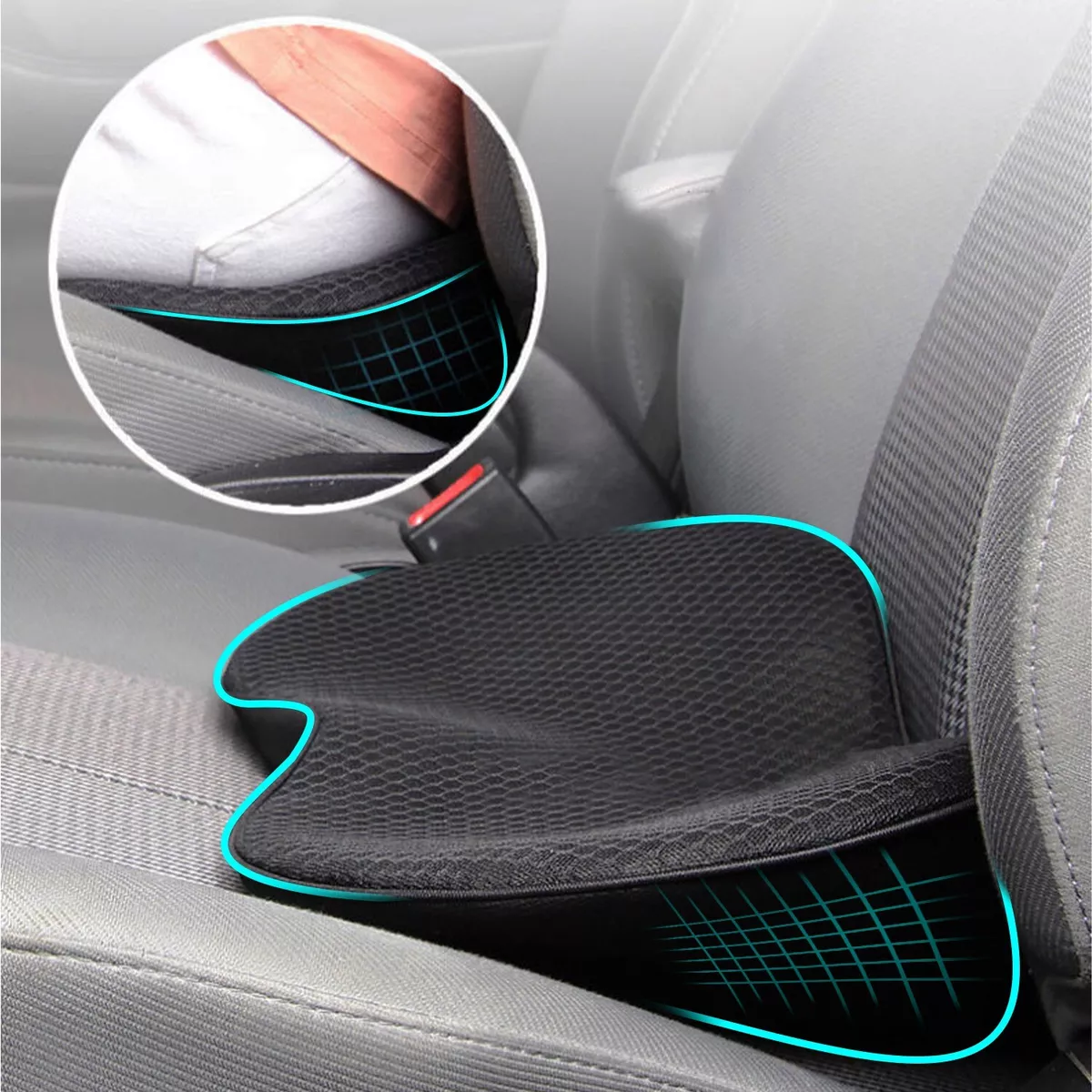 Car Seat Cushion for Car and Truck Driver Seat Office Chair Wheelchairs  Coccyx Support Sciatica, Lower Back Pain Relief Memory Foam Car Seat Pad