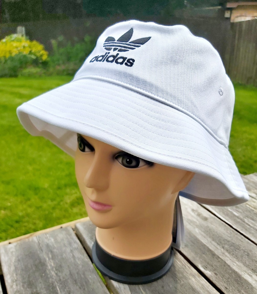 Womens ADIDAS White LOGO BUCKET HAT Cricket Beach Festival OSFW