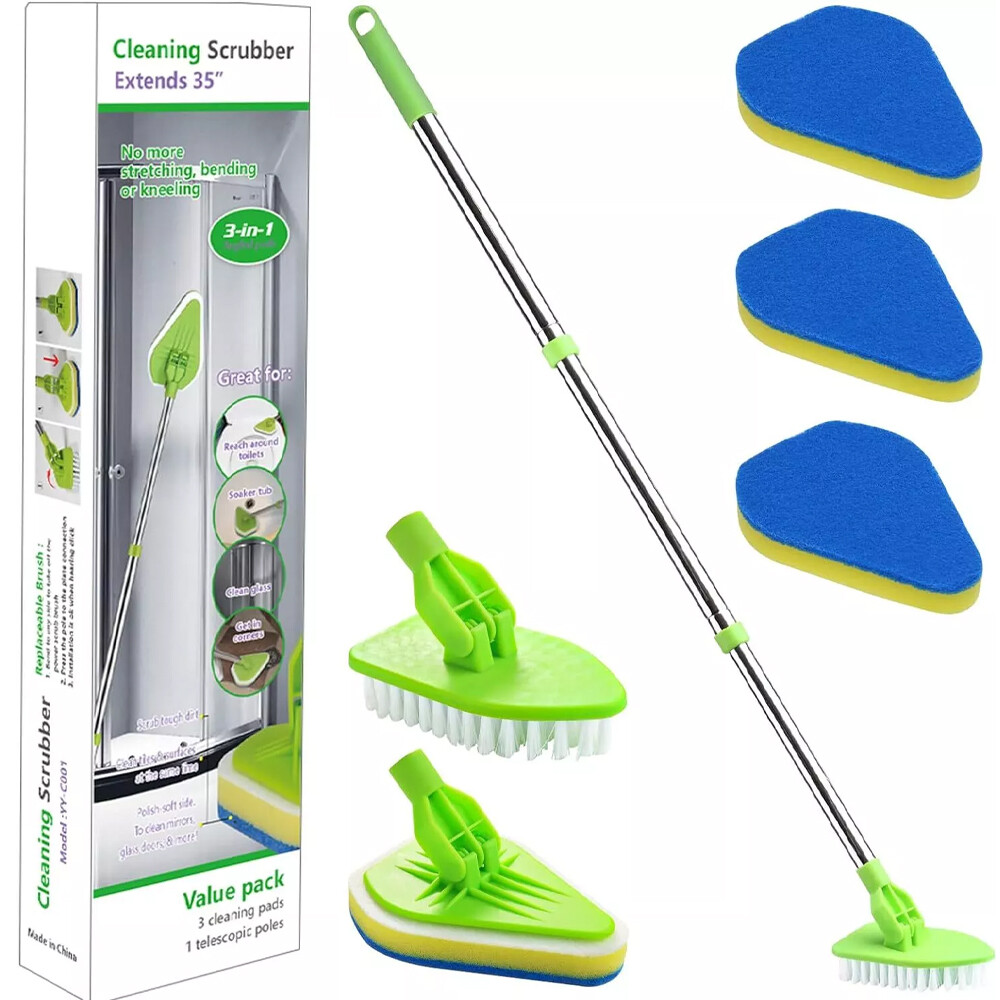 Scrub Cleaning Brush with Long Extendable Handle Shower Brush Scrubber Floor