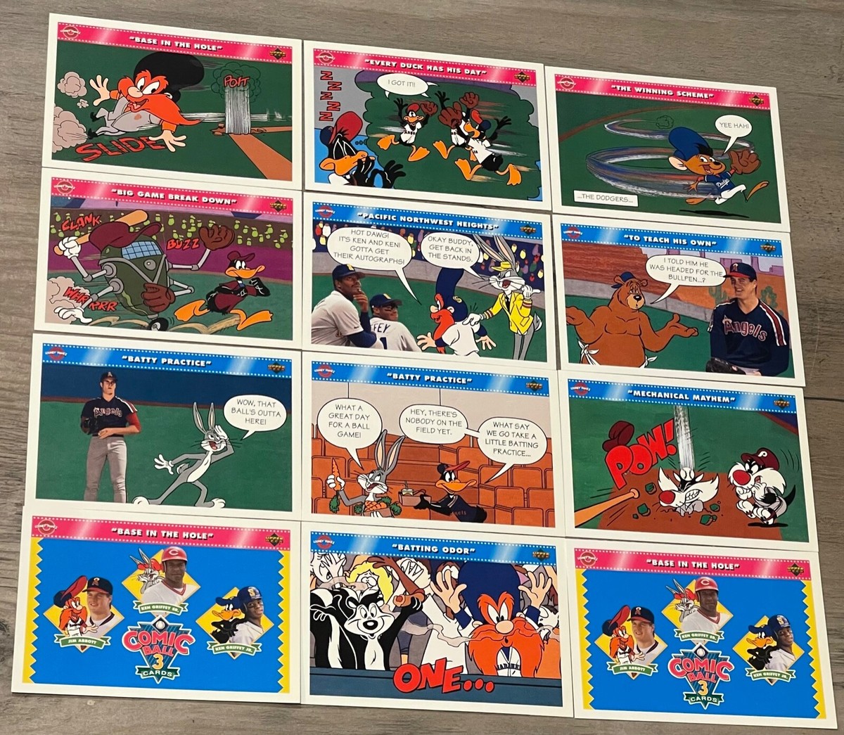 1992 Upper Deck Looney Tunes Comic Ball 3 Cards Complete Your Set