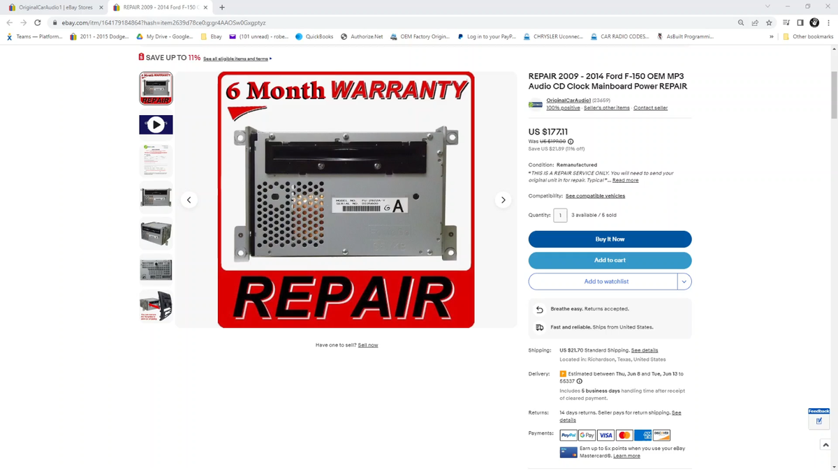 Repair 2012 - 2017 TOYOTA Camry OEM Radio Mainboard Boot