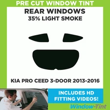 Pre Cut Window Tinting Film for Kia Pro Ceed 3-door Hatch 2013-16 35% Light Rear