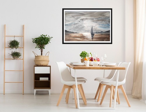 Original Painting Sailboat Landscape Laguna Beach Seascape CA Art 8x12"Polyanska - 第 6/14 張圖片