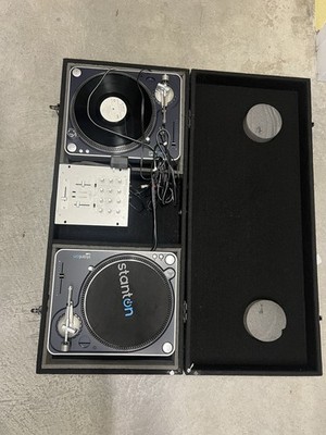 Complete Stanton Vinyl DJ Rig - 2x T.60 Direct Drive Turntables, Mixer & Case
