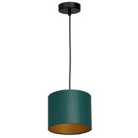 HäNgelampe Stoff Schwarz Petrol Gold Esszimmer Ø18 Cm E27 Esstisch Pendelleuchte