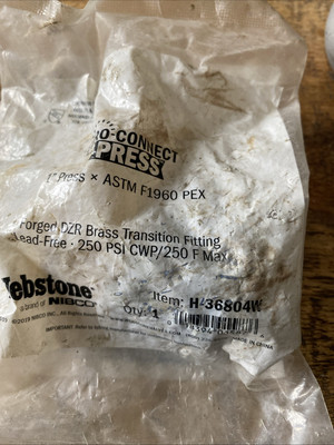 Webstone 1 press To Upnor Pex Adapter