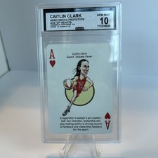 Caitlin Clark Hero Decks Ace Of Hearts Prototype CCG Gem Mint 10 Indiana Fever