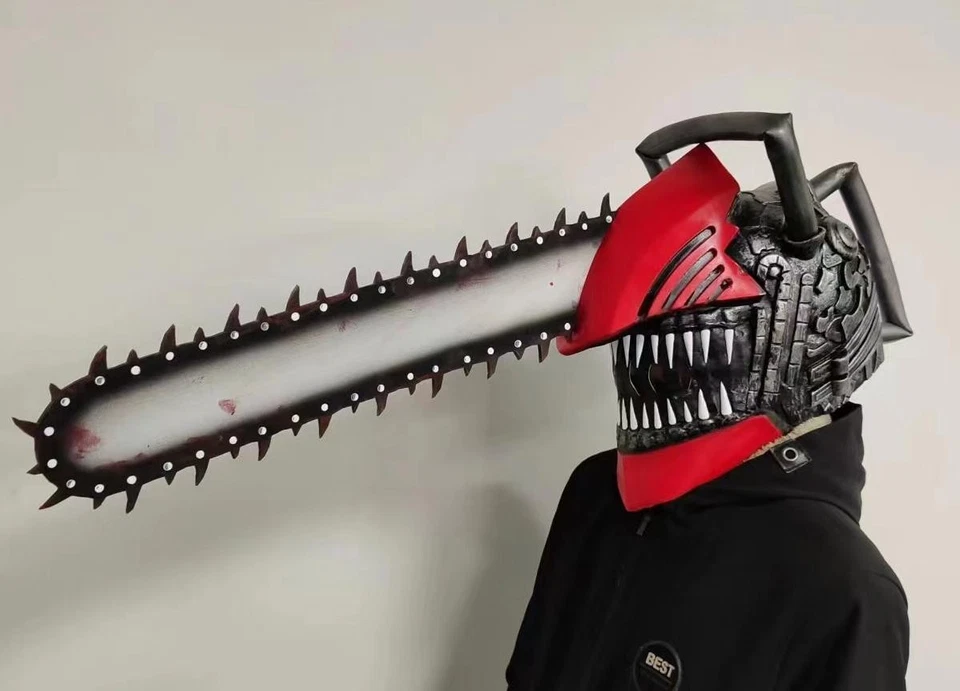 Chainsaw Man Helmet Latex Mask Arm Handsaws Wearable Halloween Cosplay Props Big - Image 2 of 4