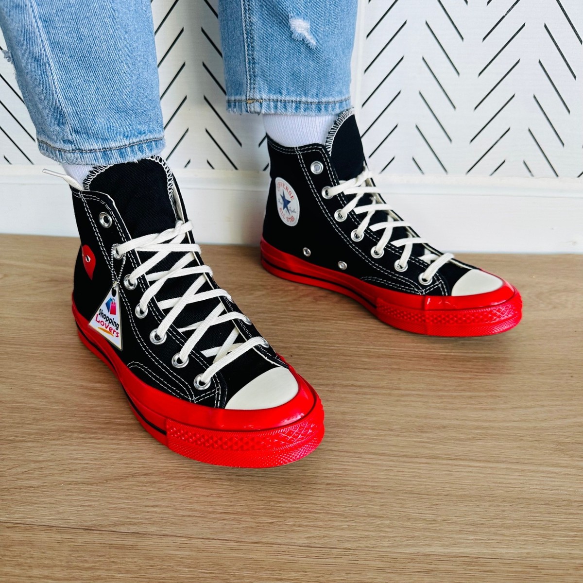 ⭐CONVERSE CDG Hearts Chuck 70 Comme des Garcons Sz 9 Mens Shoes Sneakers A01793C Comme des Garçons Play Multi Hearts Chuck 70 Hi x Converse  main image 2