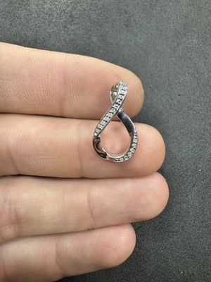 1.8g BGE Sterling Silver 925  I Love You Forever  Diamond Pendant Jewelry lot H