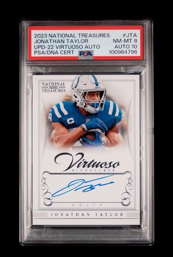 2023 National Treasures #JTA Jonathan Taylor Auto Virtuoso Signatures IND PSA 8