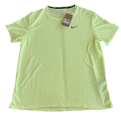 Nike Miler Dri Fit Kurzarm-Laufoberteil Volt Herren Größe Large neu