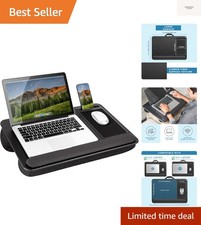 Home Office Pro Lap Desk with Wrist Rest, Mouse Pad, and Phone Holder - Black...