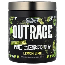 2 X Nutrex Research, Outrage, Ultra Stim Pre Workout, Lemon Lime, 7.1 oz (201.18