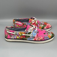 Polo Ralph Lauren Shoes Boys 6.5 Sander Boat Deck Juniors Canvas Hawaiian Floral