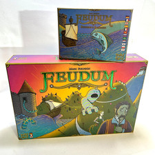 Feudum Board Game + Rudders & Ramparts Expansion Pack Strategy