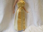 vintage Mattel Barbie doll Premier Gold and Cream satin evening gown