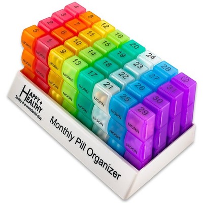 Monat Pillendose Organizer - 3-mal-am-Tag | Morgen-Mittag-Nacht - 30 Tage Pillendose