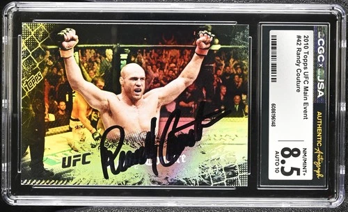 2010 Topps UFC Main Event #42 Randy Couture JSA AUTO 10 - CGC 8.5