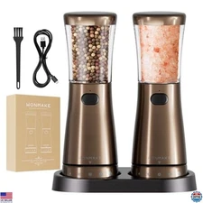 Electric Salt and Pepper Grinder Set Rechargeable, Electric Pepper Grinder with