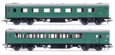 HORNBY OO GAUGE R4534C BR GREEN PUSH-PULL SET OF 2 2ND OPEN/COMPOSITE COACHES