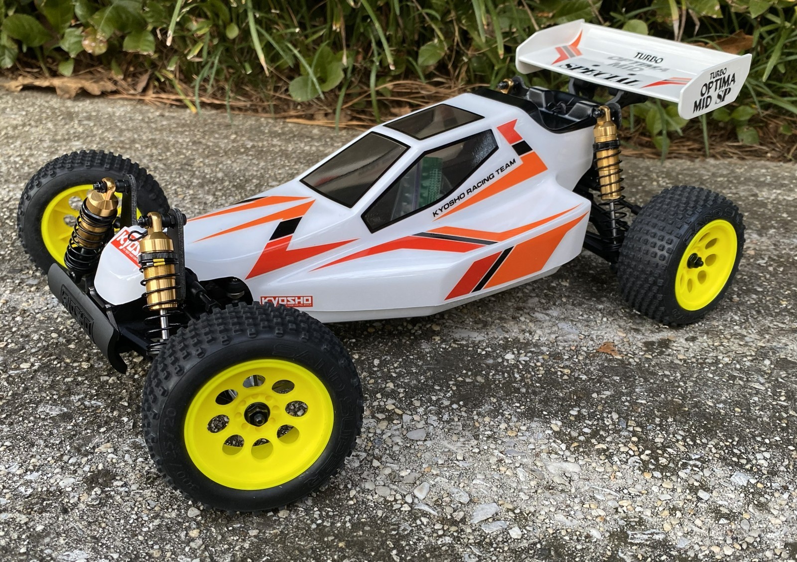 Kyosho Turbo Optima Mid Special (TOMS) 4WD Buggy Kit #30623; Painted & Assembled