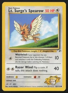 Lt. Surge's Spearow 83/132 Gym Heroes